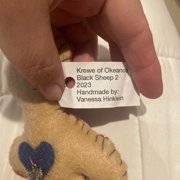 Handmade VooDoo Angry Red Plush Doll with Heart Design and Sheep Charm - Picture 4 of 4